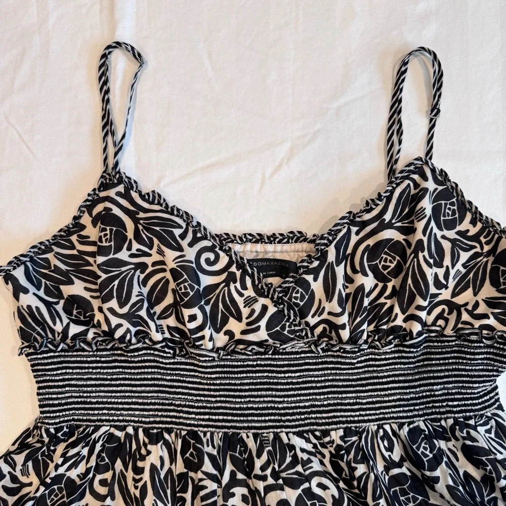 BCBGMaxAzria Monochrome Patterned Dress,‎ Size Large